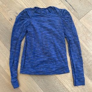 Blue Lululemon Puff Sleeve Top - Size 6